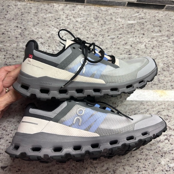 On Running Shoes - On Running Women's Trail Shoes - Gray, Blue, Cream